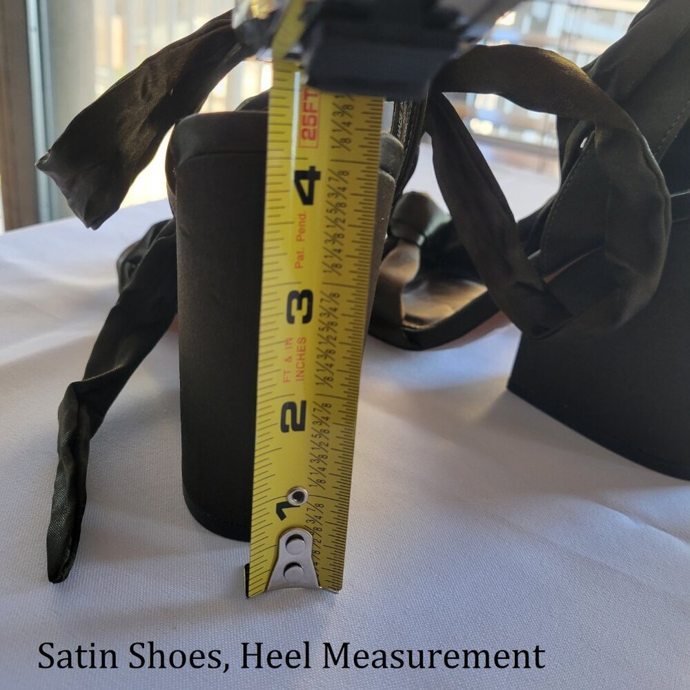 (NWT) ASOS Olive Green Satin Ankle Strap Block Heels Shoes (Size: 8) - Picture 3 of 10